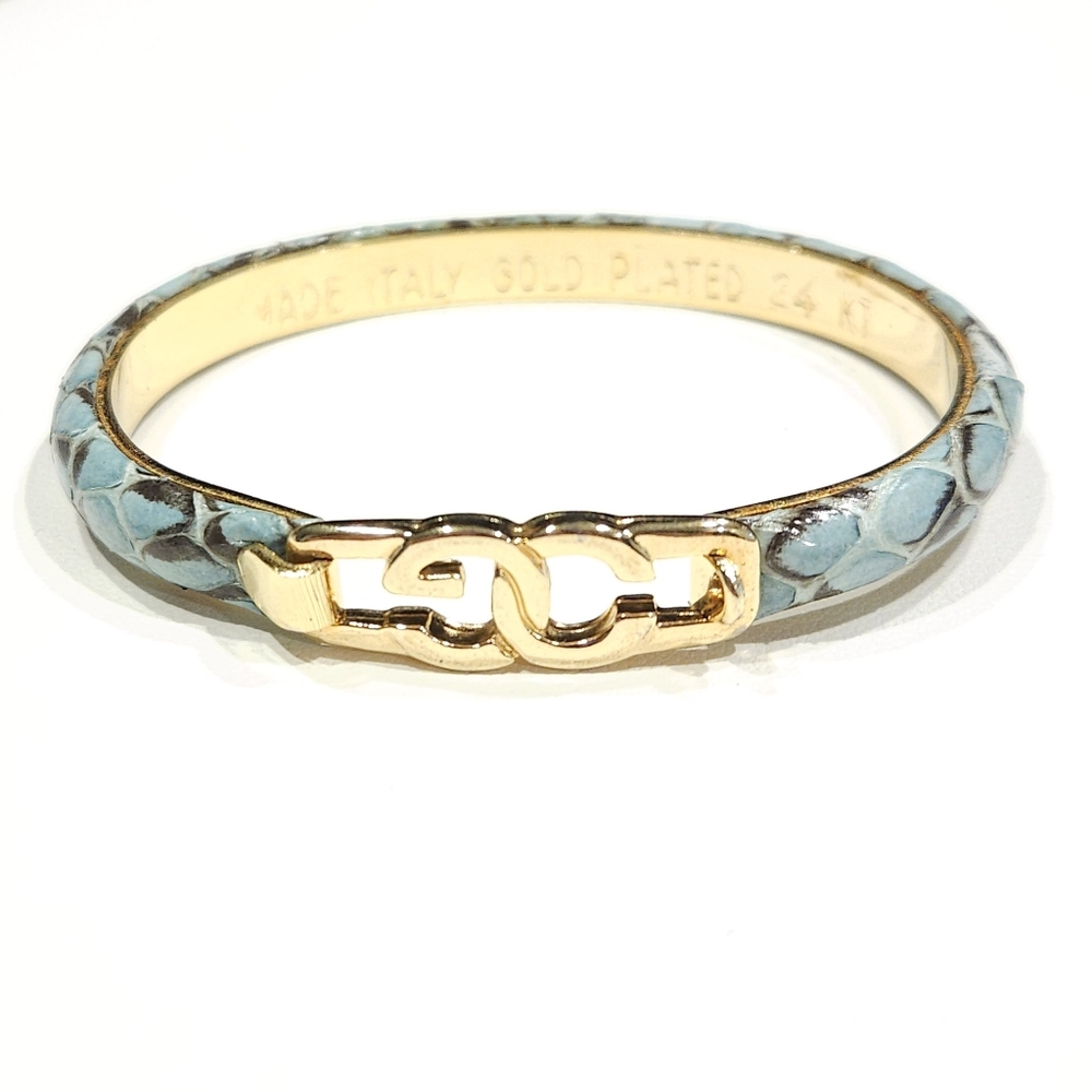 ❤️ 2/$30 Casini & Gori Vintage Snakeskin Bracelet 24KT Gold Plated Made in Italy - Picture 16 of 16